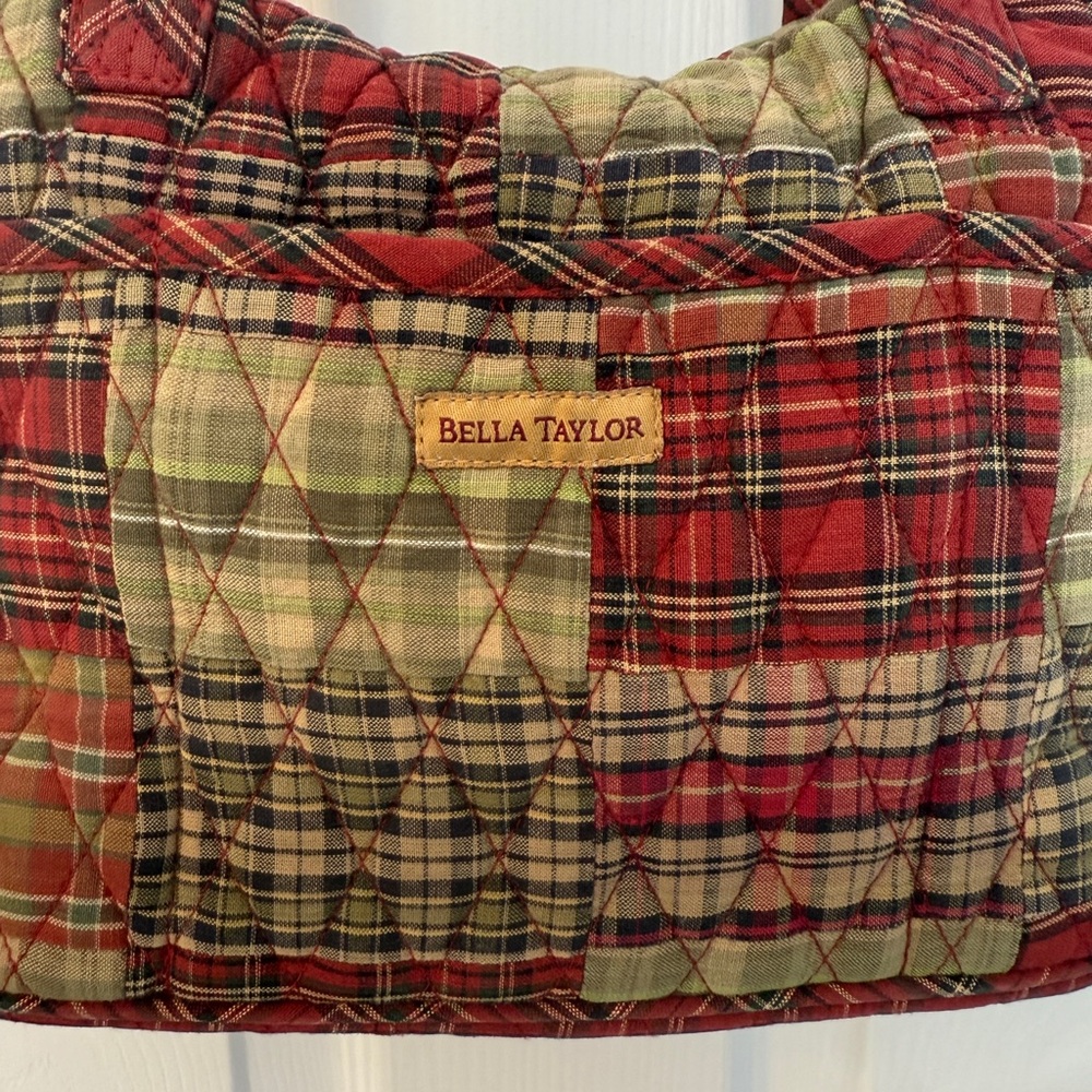 Plaid Quilted Patchwork Tote Bag - image 2